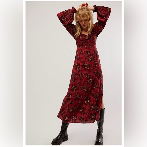 free people JAYMES midi dress . - Picture 3 of 8